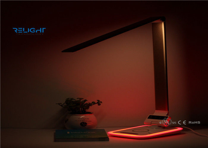 8W Wireless Charging Dimmable LED Reading Lamp , Led Table Lamp With 2 Lighting Modes