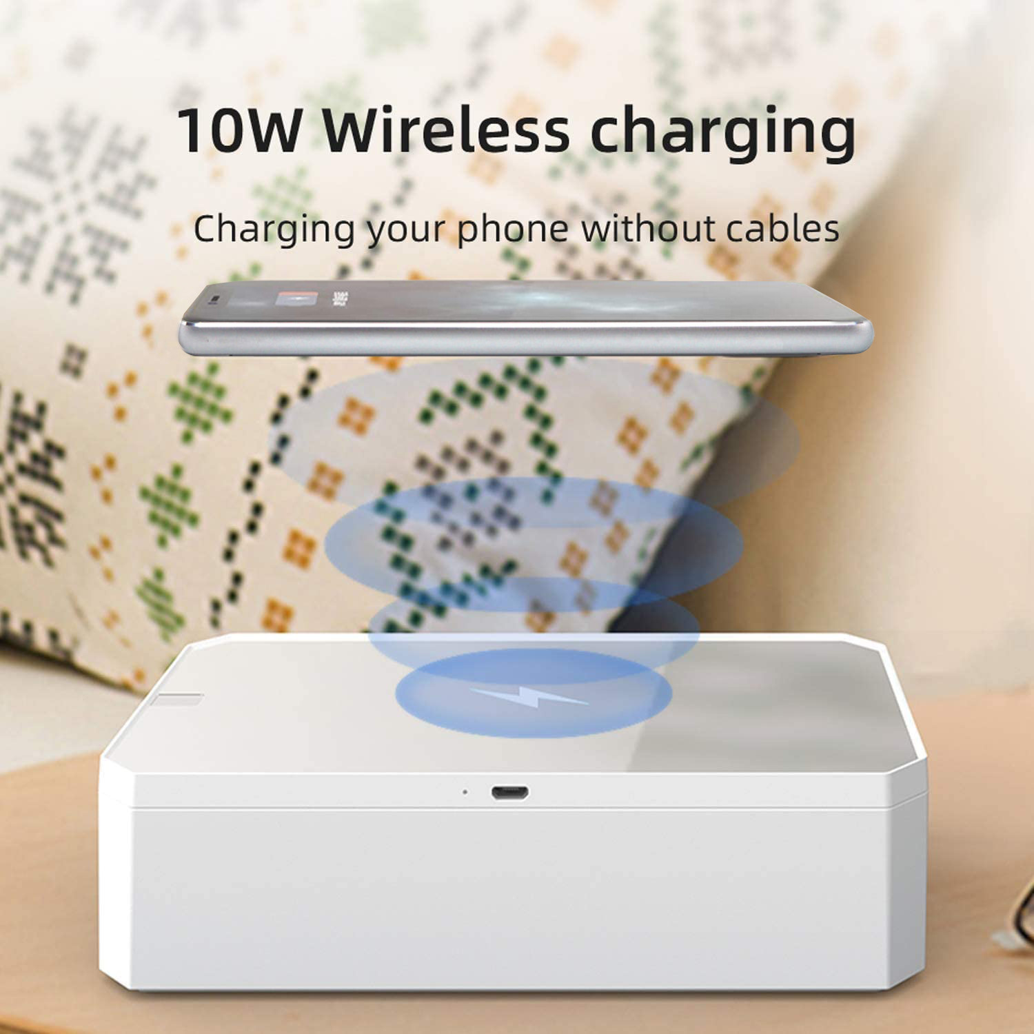 10w Wireless Charger UV Sterilizer Lamp Germicidal UV Phone Sanitizer